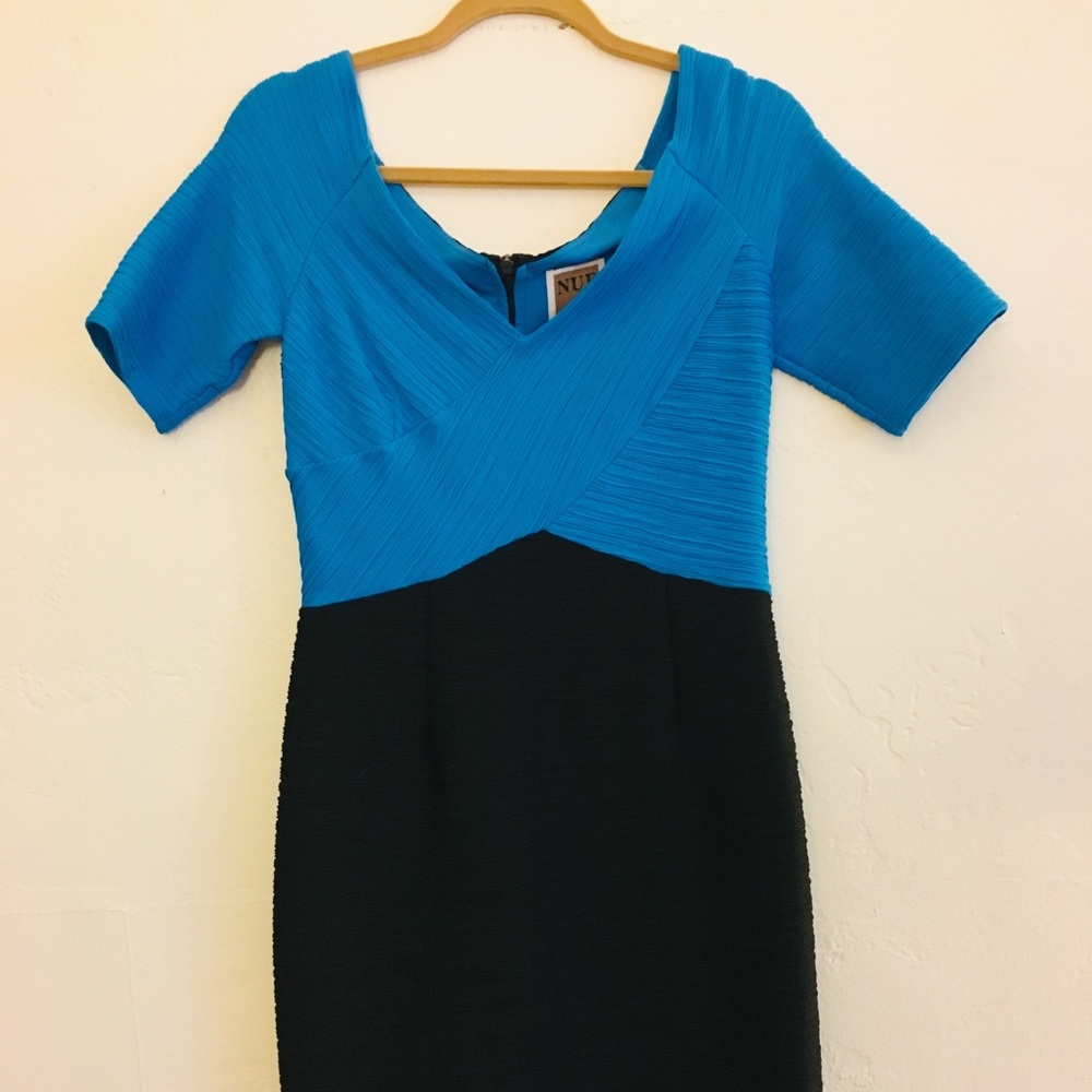 Black and blue dress